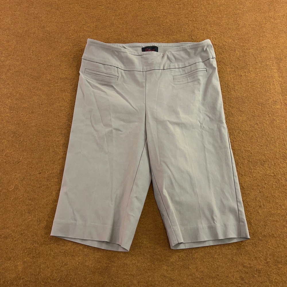 Rekucci Womens 8 Silver Ease In Into Comfort Pull On Bermuda Shorts RE3002